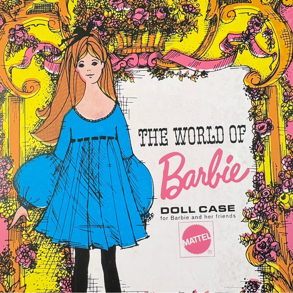 Barbie The World Of Barbie Doll Pink Travel Carrying Case Vintage 1968 - Picture 9 of 13